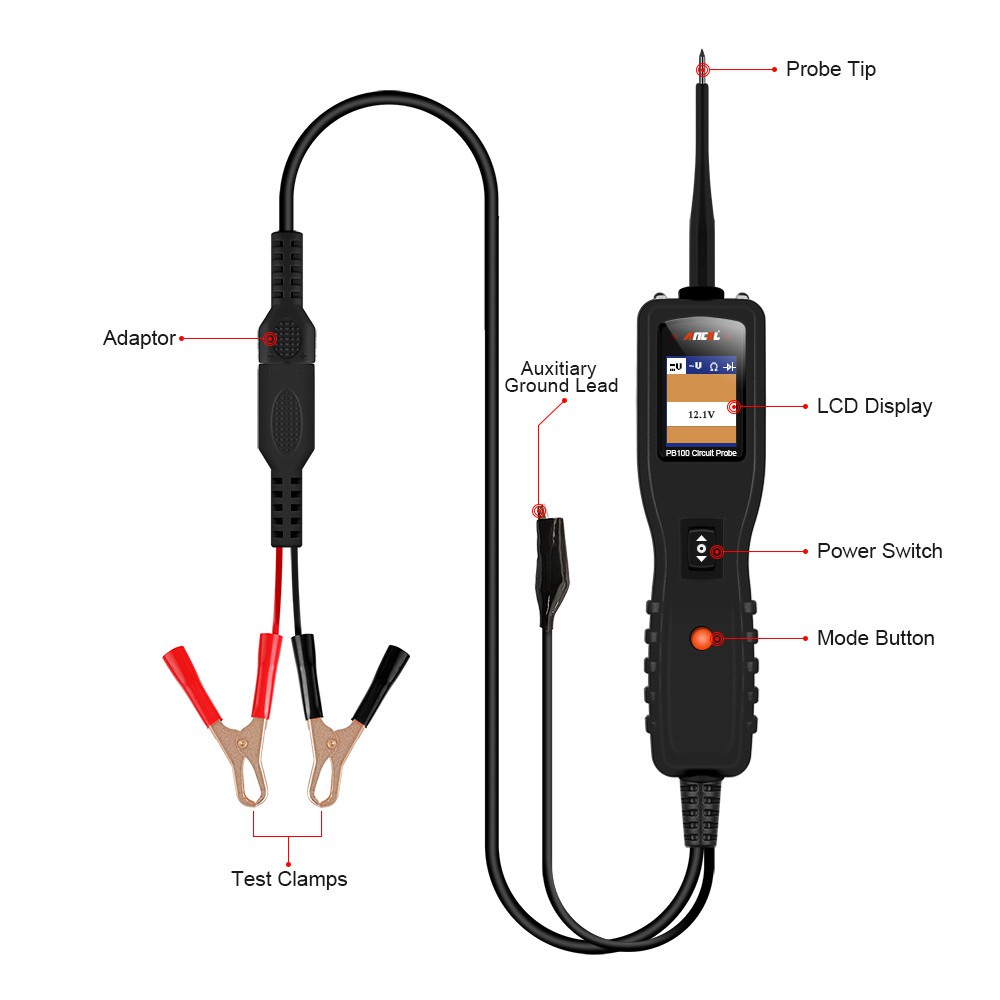 ancel-pb100-เครื่องสแกนเนอร์วงจรระบบไฟฟ้ารถยนต์-12v