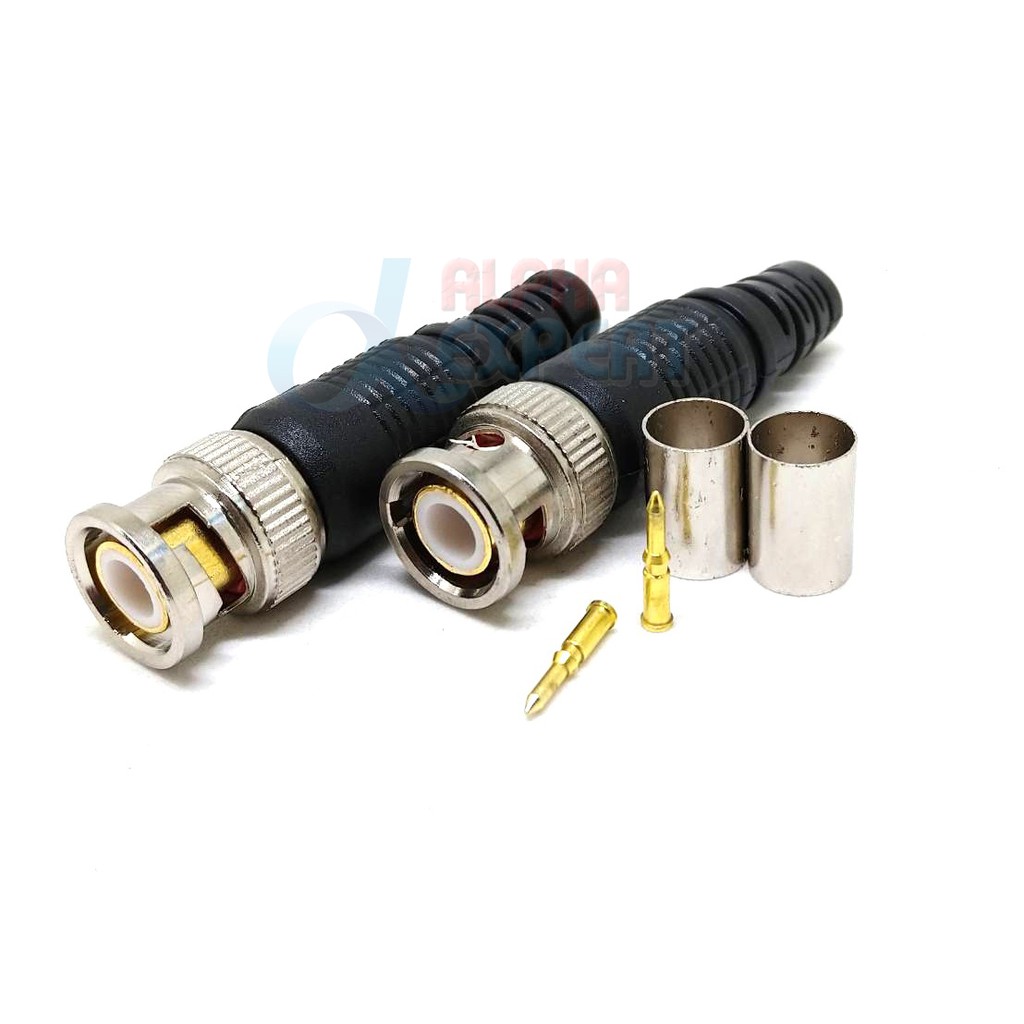 hiview-หัว-bnc-แบบบีบ-rg6-16-คู่-16-pair-bnc-male-to-crimp-connector-rg6-สำหรับงานติดตั้ง-กล้องวงจรปิด-dvr-จานดาวเที