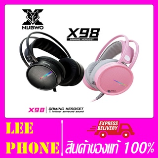 หูฟังเกมมิ่ง Usb Virtual 7.1 Gaming Headphone Nubwo X98 (ฺสีดำ/ชมพู )