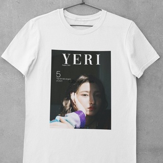 เสื้อเชิ้ต เสื้อกํามะหยี่สีแดง Yeri สีแดงสีแดงกํามะหยี่กราฟิก Tshirt Yeri สีแดงกํามะหยี่ Kpop เสื้อเชิ้ตนิตยสารปกเสื้อ K