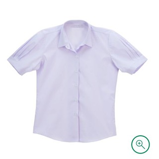 เสื้อนักเรียนหญิง ม.ปลาย คอเชิ้ต แขนจีบ  ยี่ห้อ เหรียญหยก เนื้อดี