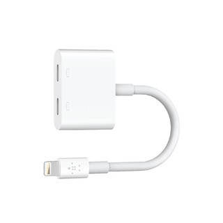 Belkin F8J198 อะแดปเตอร์ ชาร์จไอโฟน Charge+ Audio รองรับไอโฟน 13/14 ให้ชาร์จ+รับสาย/ฟังเพลง/ดูหนัง/เล่นเกมได้พร้อมกัน