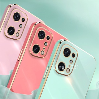 2022 New Phone Case เคส OPPO Find X5 Pro 5G A96 A76 A16e A16k 4G Casing Electroplating Straight Edge Protective Silicone Soft Case Back Cover เคสโทรศัพท