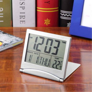LCD นาฬิกาปลุกดิจิตอลตั้งโตีะ แสดงอุณหภูมิ ปฏิทิน