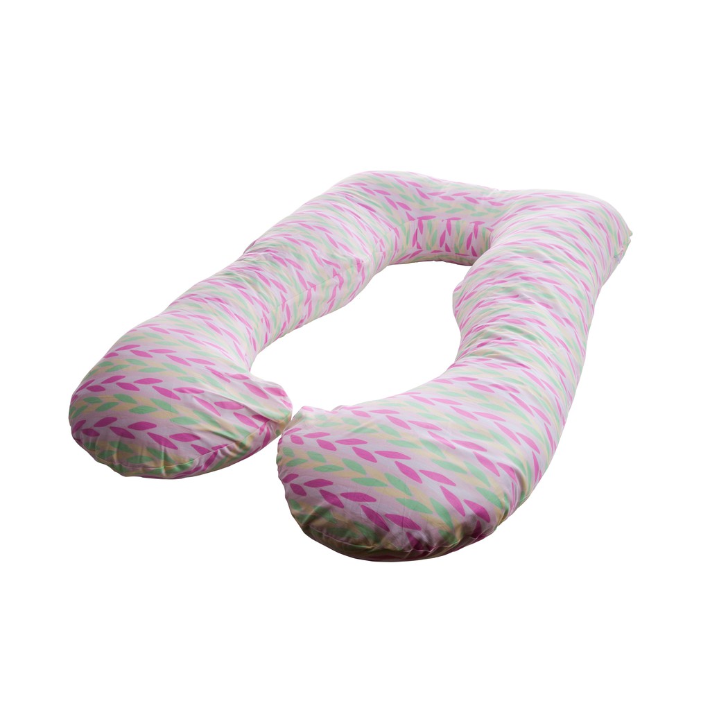 idawin-หมอนรองครรภ์รูปทรงตัว-u-ผ้า-cotton-pregnancy-pillow-u-shape-pink