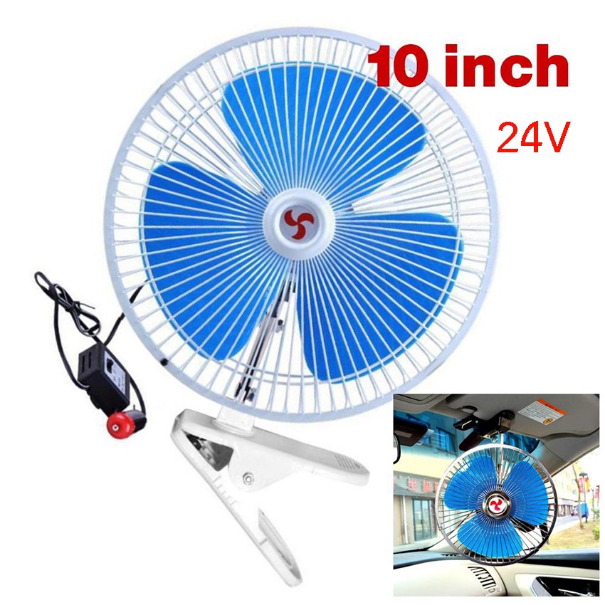 car-fan-พัดลมติดในรถยนต์-ขนาด-10-นิ้ว-24v-ชนิดหนีบ-สำหรับรถขนาดใหญ่-รถบรรทุก-10-ล้อ-รถแม็คโคร-รถบัส