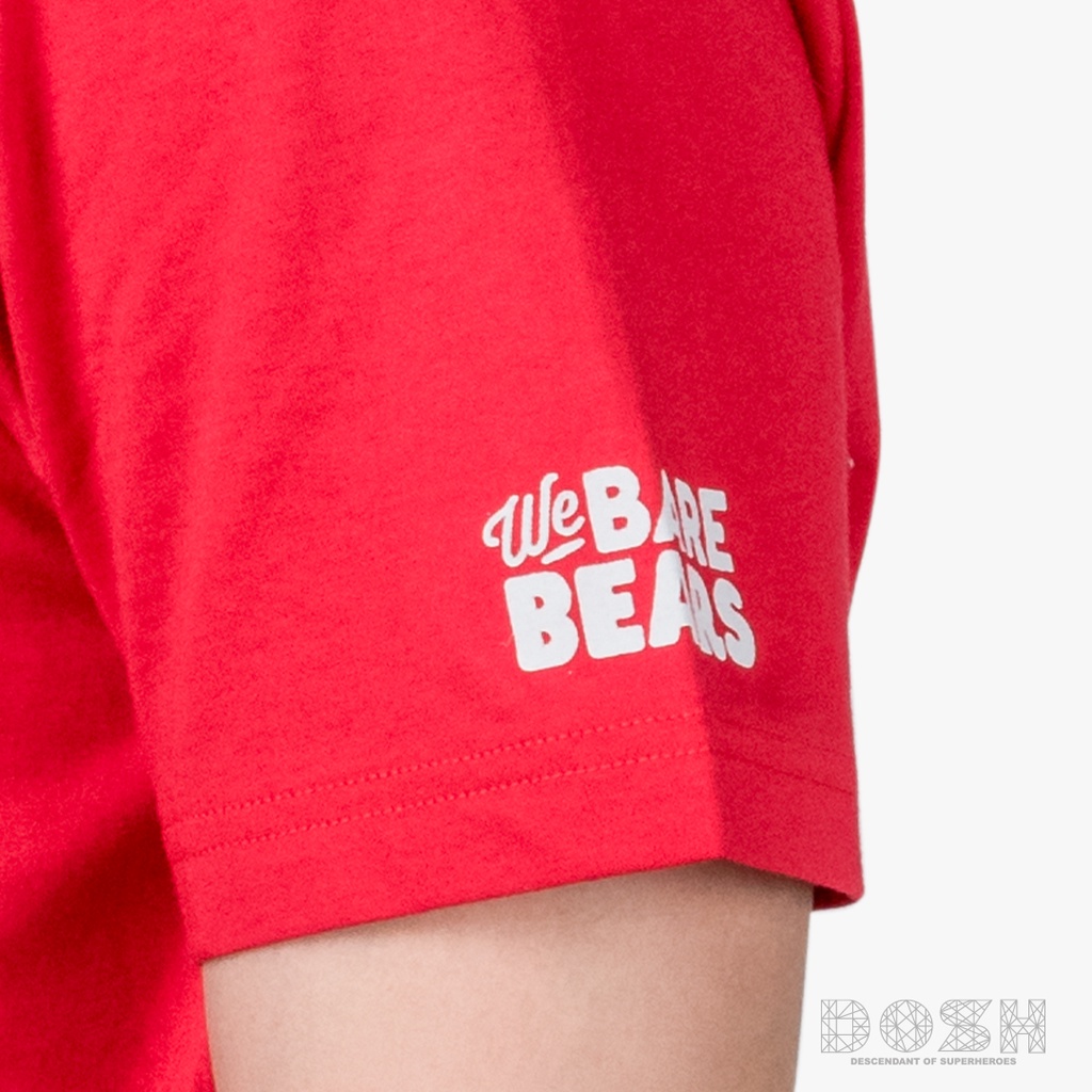 dosh-unisex-t-shirts-we-bare-bears-เสื้อยืด-คอกลม-แขนสั้น-สีแดง-รุ่นdbbmt5031-re