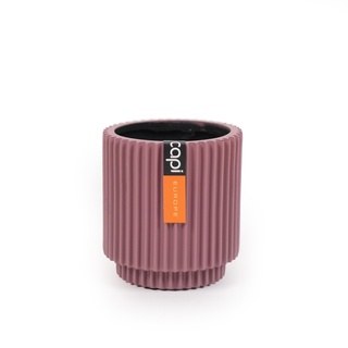BGVDP 311 Vase Cylinder Groove Dusty pink (Size: D 8 x H 9 cm) - กระถางต้นไม้ Modern แบรนด์ Capi Europe