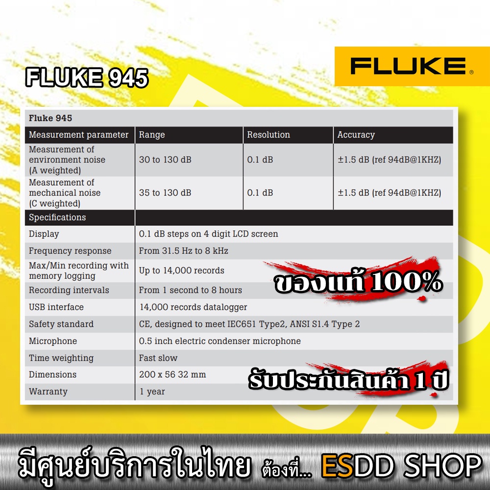 fluke945-esp-sound-level-meter-เครื่องวัดเสียง