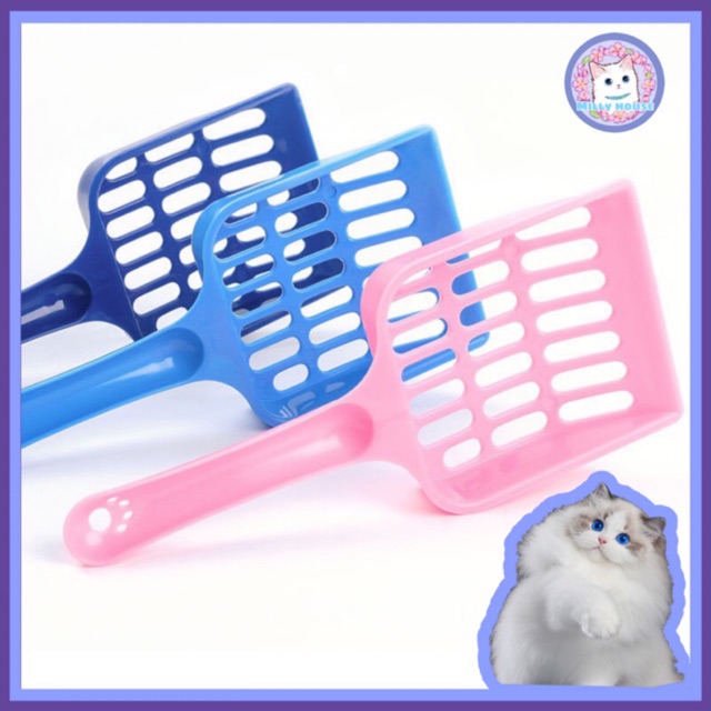 ภาพหน้าปกสินค้าMILLY HOUSE Plastic Cat Litter Scoop Pet Sand Waste Scooper Shovel Hollow Cleaning Tool ครอกแมว