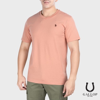 ภาพขนาดย่อของสินค้าGALLOP : เสื้อยืดคอวี BASIC -T-SHIRT (V-necked) GNP9001 สีโอรส