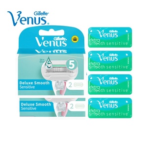 Gillette Venus Razor Blades Aloe 5 Layers Shaving Blades Suitable for Sensitive Skin 2pcs Soap Bar Suit for All Venus Holders