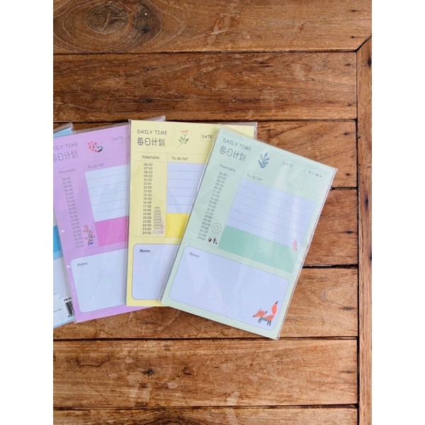 พร้อมส่ง-แพลนเนอร์-daily-planner-weekly-planner-1-แพ็ค-40-แผ่น-มี-2-สี-กระดาษโน๊ต