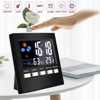 ภาพขนาดย่อของภาพหน้าปกสินค้านาฬิกาเครื่องวัดอุณหภูมิความชื้นหน้าจอ LCD จากร้าน hikaindbae8.th บน Shopee