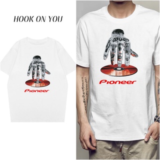 เสื้อยืดโอเวอร์ไซส์ผ้าฝ้ายฤดูร้อน PIONEER Pioneer Pioneer Pioneer DJ Hand Disc โลโก้ผ้าฝ้ายแขนสั้นพิมพ์เสื้อยืดผู้ชายและ