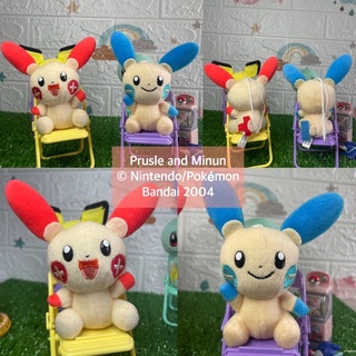 ตุ๊กตาคู่หูน้องพราเซิลและน้องไมนัน โปเกม่อน Prusle and Minun Pokémon Bandai 2004 ขายคู่นะคะ หายาก💖