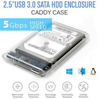 เช็ครีวิวสินค้า2.5-Inch SATA 3.0 To USB 3.0 Hard Drive Disk Box HDD External Enclosure SATAHDD And SSD -Trans กล่อง แบบใสพร้อมสายusb3.0