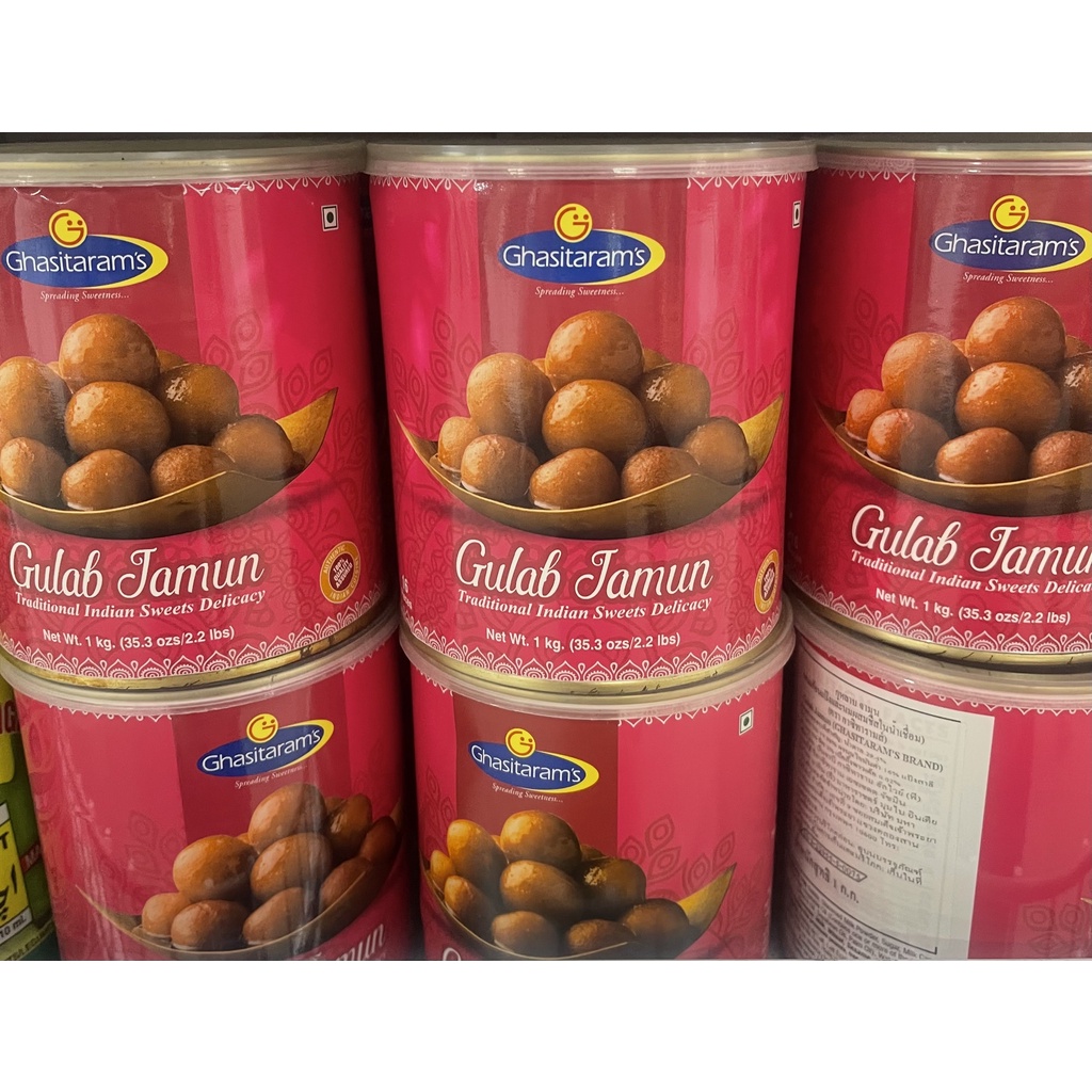 tha-shop-1-กก-x-1-gulab-jamun-ปันจาบี-กุหลาบจามุน-ขนมอินเดีย-ถวายพระแม่ทุกองค์-ขนมก้อนแป้งและนมผสมชีสในน้ำเชื่อม