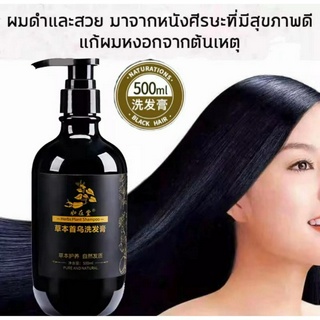 DANGKOU น้ำยาแก้ผมหงอก 500ml สูตรพืช ใช้งานสะดวก เหมาะกับผู้มีปัญหาผมขาว แก้ผมหงอกถาวร แชมพูปิดหงอก แชมพูสมุนไพร