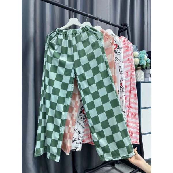 ภาพสินค้าJJ Shop​ ​พร้อมส่ง กางเกงขายาว ทรงวอมสปอร์ต ลายตาราง "KU-9528" 01 จากร้าน jjshop66 บน Shopee ภาพที่ 3