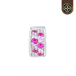 CHEEVITWUFU Peony Pink Crystal Clip Charm for Charm Bracelet Silver 925 ชาร์มคลิปคริสตัลไล่เฉดชมพู เงินแท้ 925