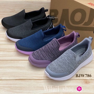 สินค้า Baoji BJW  786 รองเท้าผ้าใบ (37-41) สีดำ/ดำขาว/เทา/ม่วง/กรมม่วง ซซ