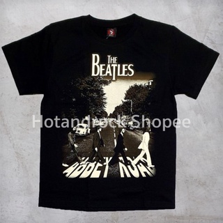 เสื้อยืดผ้าฝ้ายพรีเมี่ยม เสื้อยืดวงสีดำ THE BEATLES TDM 1237 Hotandrock