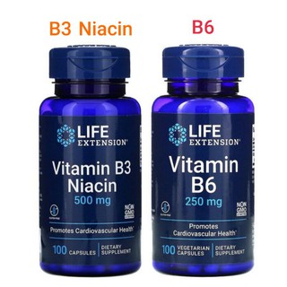 ภาพหน้าปกสินค้าแท้ 💯!! วิตามินบี 3 บี3 Vitamin B3 ไนอะซิน Niacin B6 วิตามินบี6 100 Capsules, Life Extension จากอเมริกา ซึ่งคุณอาจชอบสินค้านี้