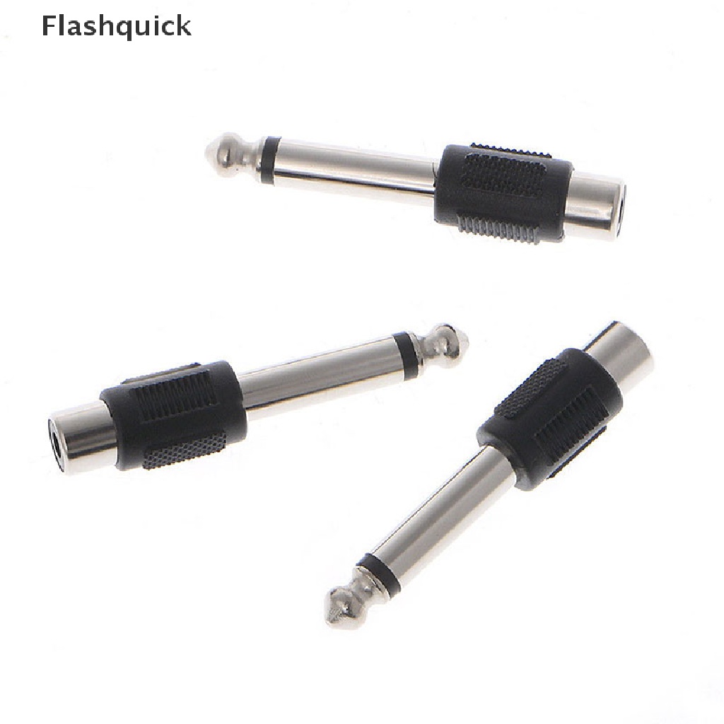 ภาพสินค้า10 Pcs RCA Female Jack To 6.35mm 1/4" Male Mono Plug Audio Adapter Connector Hot Sell จากร้าน flashquick.th บน Shopee ภาพที่ 1