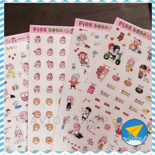 ✈ Avionshop - สติกเกอร์ Pink Bean สติ๊กเกอร์การ์ตูน sticker ไดคัท ตกแต่ง