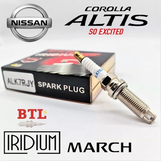 ALK7RJY 3เขี้ยว IRIDIUM Sparkplug BTL บีทีแอล หัวเทียนเข็ม เครื่องดูโอ้ DUAL VVTI (แพ็ค 4 หัว) NISSAN MARCH TIDA ALTIS