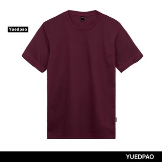 สินค้า Yuedpao_cnx เสื้อยืดคอกลม รับประกันไม่ย้วย 2 ปี ผ้านุ่มใส่สบายมาก เสื้อยืดสีพื้น เสื้อยืดคอกลม_สีเลือดหมู
