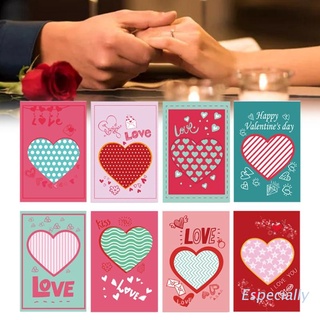ESP Romantic Love Heart Greeting Cards Set of 8 Valentines Day Gift Wishing Card Envelope for Wedding Birthday Mothers Day Message Cards