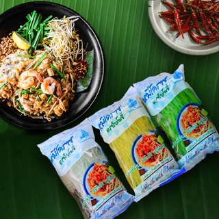 หมี่โคราช พร้อมน้ำผัดสำเร็จรูป อร่อย หอม ใหม่ แพ็ค3ห่อ (200g*3ห่อ) น้ำหนักสุทธิ 600 กรัม 3สี - ตรา ใบโพธิ์