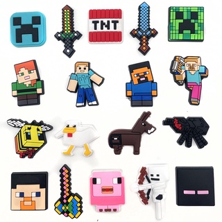 จิ๊บบิท ลายการ์ตูน Minecraft croc Charm Jibitz croc Charms น่ารัก อุปกรณ์เสริม สําหรับตกแต่งรองเท้าเด็ก