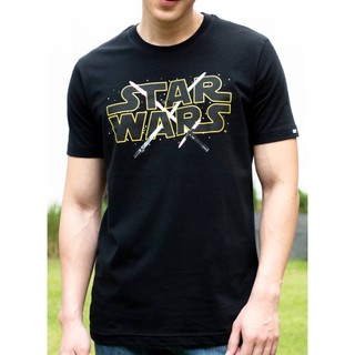 เสื้อยืดสีขาวเสื้อยืดสตาร์วอร์ส STAR WARS / Lightsaber-9285-BL