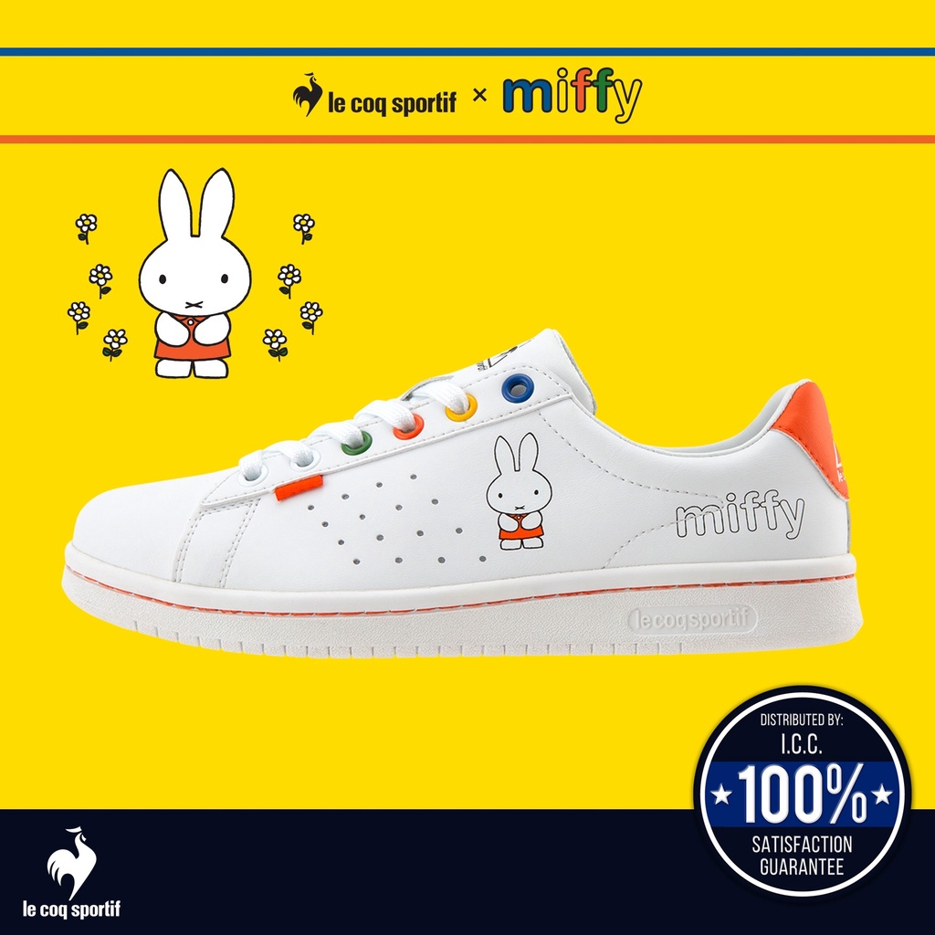 ภาพหน้าปกสินค้าle coq sportif x miffy รองเท้าผู้หญิง รุ่น La Roland สีขาว-ส้ม รองเท้าผ้าใบสีขาว รองเท้าแฟชั่น มิฟฟี่ จากร้าน lecoqsportifofficialshop บน Shopee