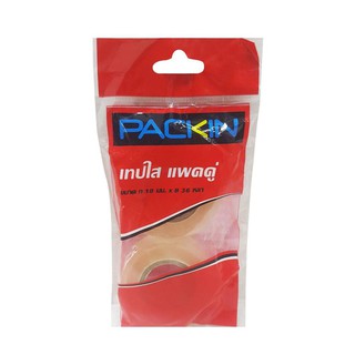 Adhesive tape CLEAR STATIONERY TAPE PACK IN 18MMX36Y 2EA/PACK Stationary equipment Home use เทปกาว อุปกรณ์ เทปใส PACK IN