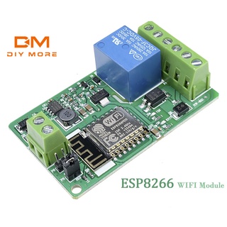 DIYMORE  ESP8266 220V 10A DC 7-30V ESP-12 F รองเท้าผ้าใบลําลอง โมดูลรีเลย์เครือข่าย WIFI