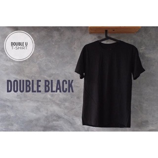 สินค้า ออกใบกำกับภาษีได้ - เสื้อยืดสีพื้น (คอกลม/คอวี) เสื้อยืดสีพื้น Double Black (สีดำ) เสื้อยืดสีพื้นสีดำ