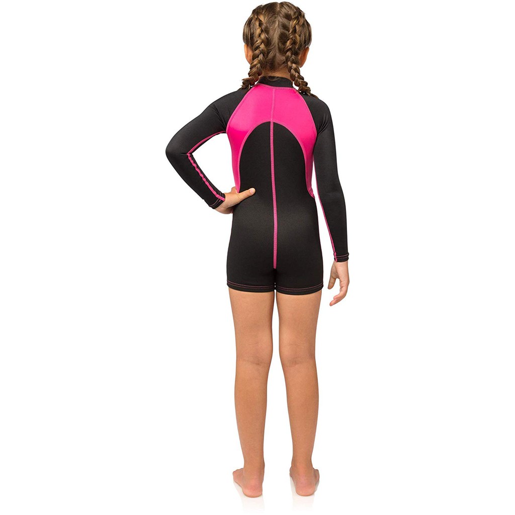 cressi-kids-long-sleeves-swimsuit-black-pink-ชุดว่ายน้ำแขนยาว-ผ้านีโอพรีน-สำหรับเด็ก-อุปกรณ์ว่ายน้ำ