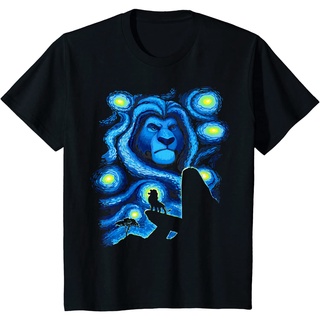 เสื้อยืดผ้าฝ้ายพรีเมี่ยม เสื้อยืด พิมพ์ลาย Disney Lion King Mufasa Starry Night Pride Rock สําหรับผู้ชาย