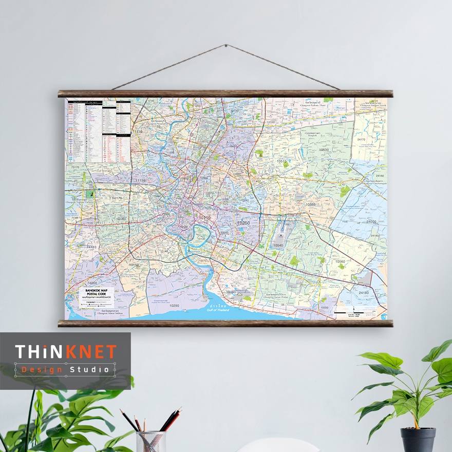 ภาพแขวนผนังแผนที่กรุงเทพฯ และรหัสไปรษณีย์ Bangkok Map and Postal Code ...