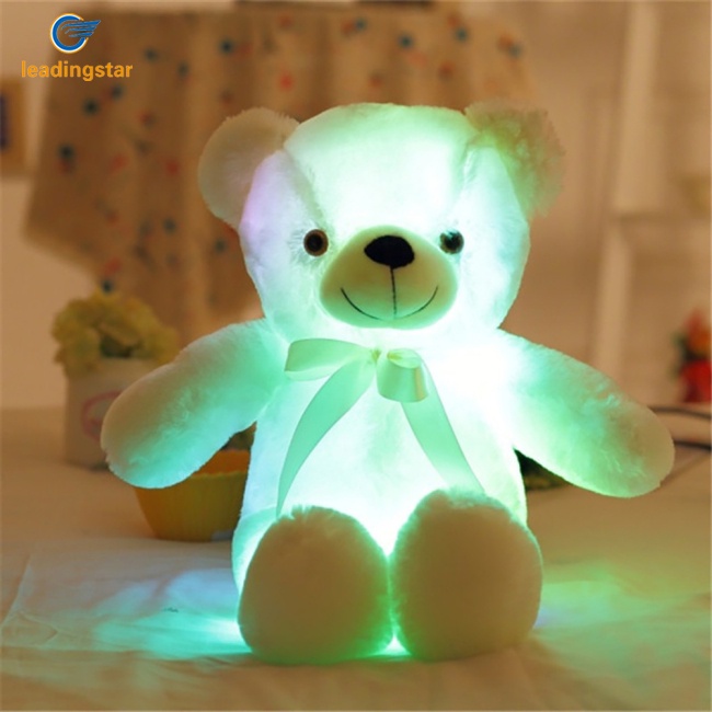 leadingstar-ตุ๊กตาหมีเท็ดดี้-ริบบิ้น-มีไฟ-led-หลากสีสัน-สร้างสรรค์-ของเล่น-ของขวัญคริสต์มาส