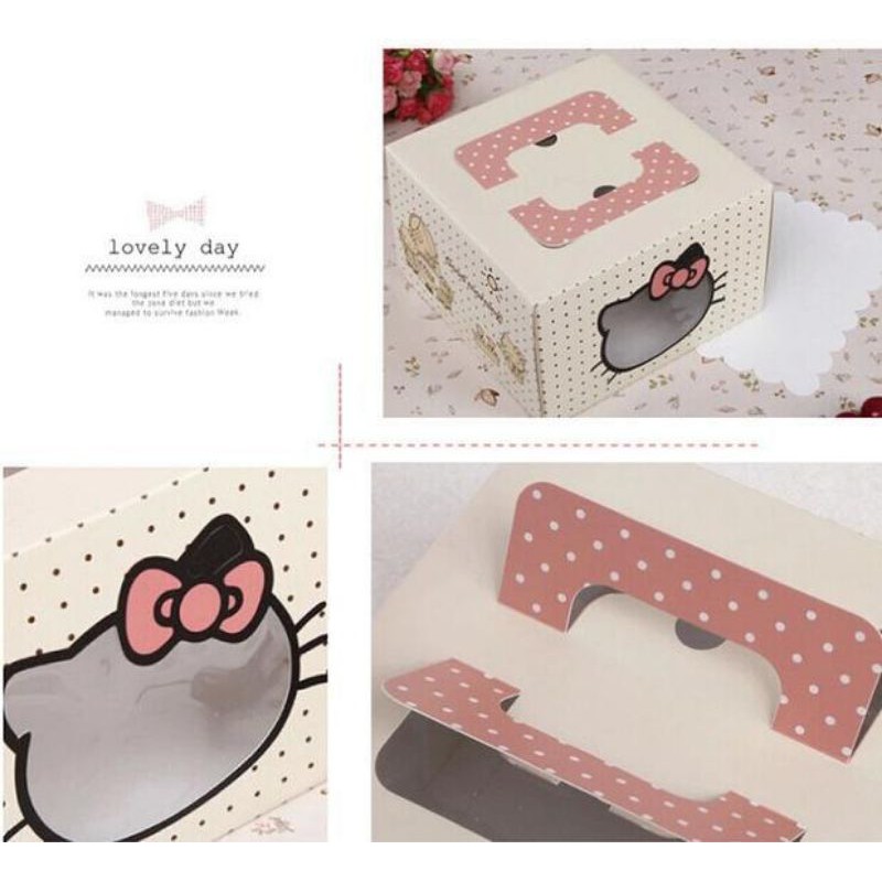 กล่องเค้กขนาด6นิ้ว-กล่องเค้กปอนด์-hello-kitty-5ใบ