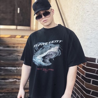 [COD]เสื้อยืด ผ้าฝ้าย พิมพ์ลายปลาฉลาม ขนาดใหญ่ สไตล์ฮิปฮอป ฮาราจูกุ แนวสตรีท แฟชั่นฤดูร้อน สําหรับผู้ชาย และผู้หญิง