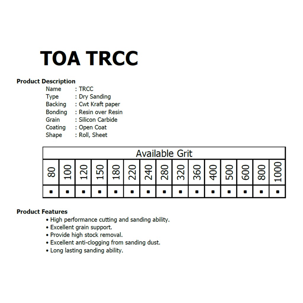 ภาพสินค้ากระดาษทรายขัดแห้ง เบอร์ 150 กระดาษทรายขัดไม้ ขัดสีงานไม้ ขัดยูรีเทน ขัด skim coat กระดาษทรายขัดฝ้า TOA RCC 10 แผ่น จากร้าน toapc บน Shopee ภาพที่ 1