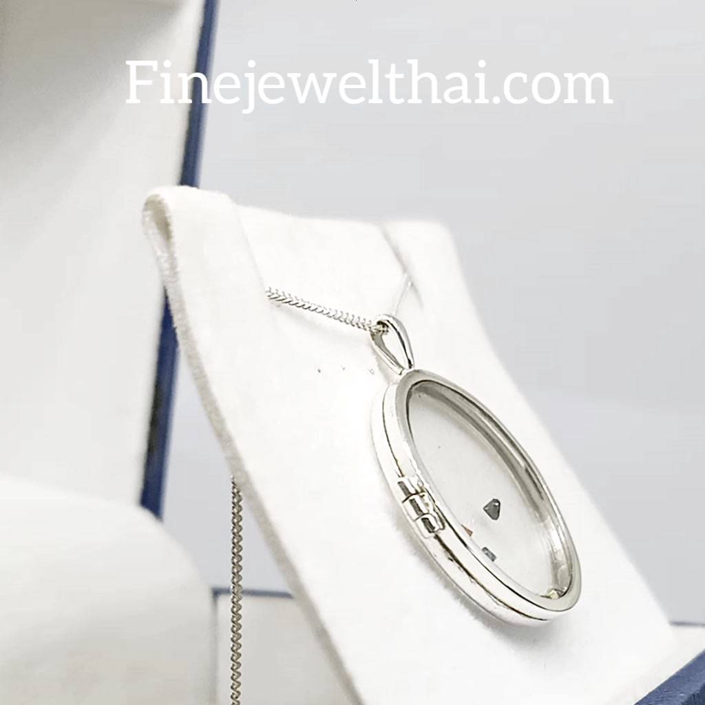 finejewelthai-ล็อกเก็ตทรงกลม-ล็อกเก็ตเงินแท้-ล็อกเก็ตใส่ของ-locket-silver-pendant-p118300g-pg