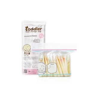 [พร้อมส่ง!!]Toddler ถุงซิปล็อค ถุงจัดเรียงสต๊อก ถุงหนา มีหูหิ้ว ก้นถุงกว้าง ถุงเก็บอาหารแช่แข็ง ขนาด XL จำนวน 10 ใบ