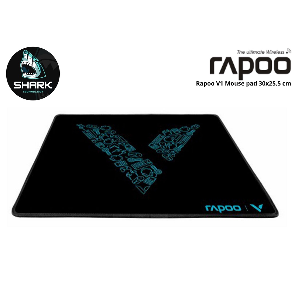 MOUSE PAD (เมาส์แพด) RAPOO V1 (BLACK) ขนาด 30x25.5 เซนติเมตร #แผ่น ...